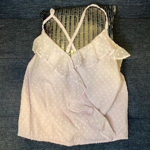 Hollister pink ruffle top